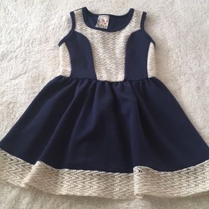 Navy Crochet hem Dress